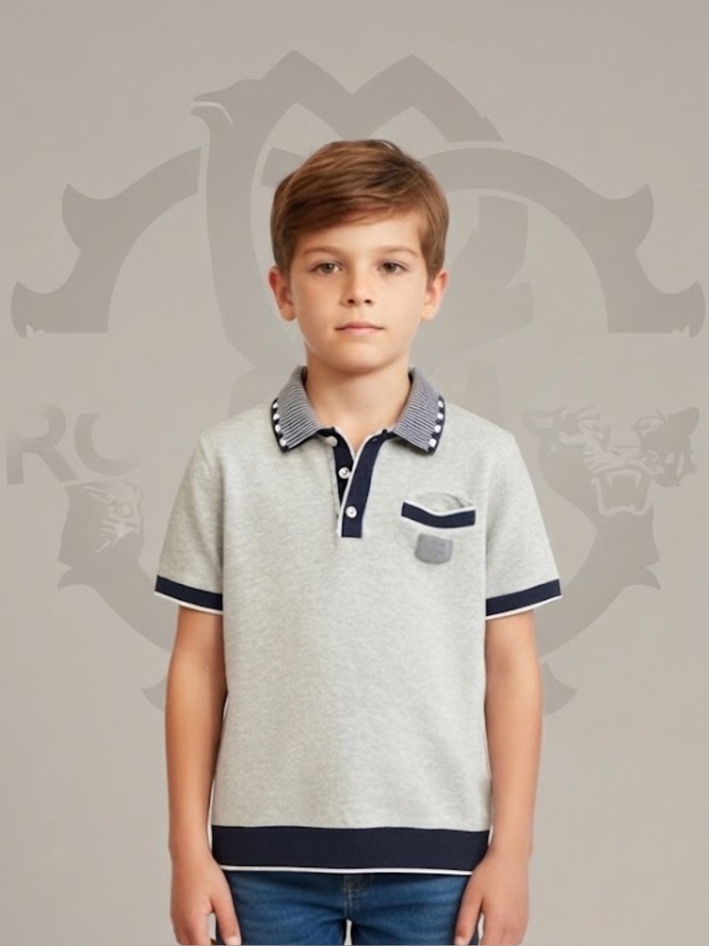 Authentic Roberto Cavalli boys signature designer polo knit shirt sz 8
